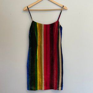 Milly Rainbow Mini Slip Dress